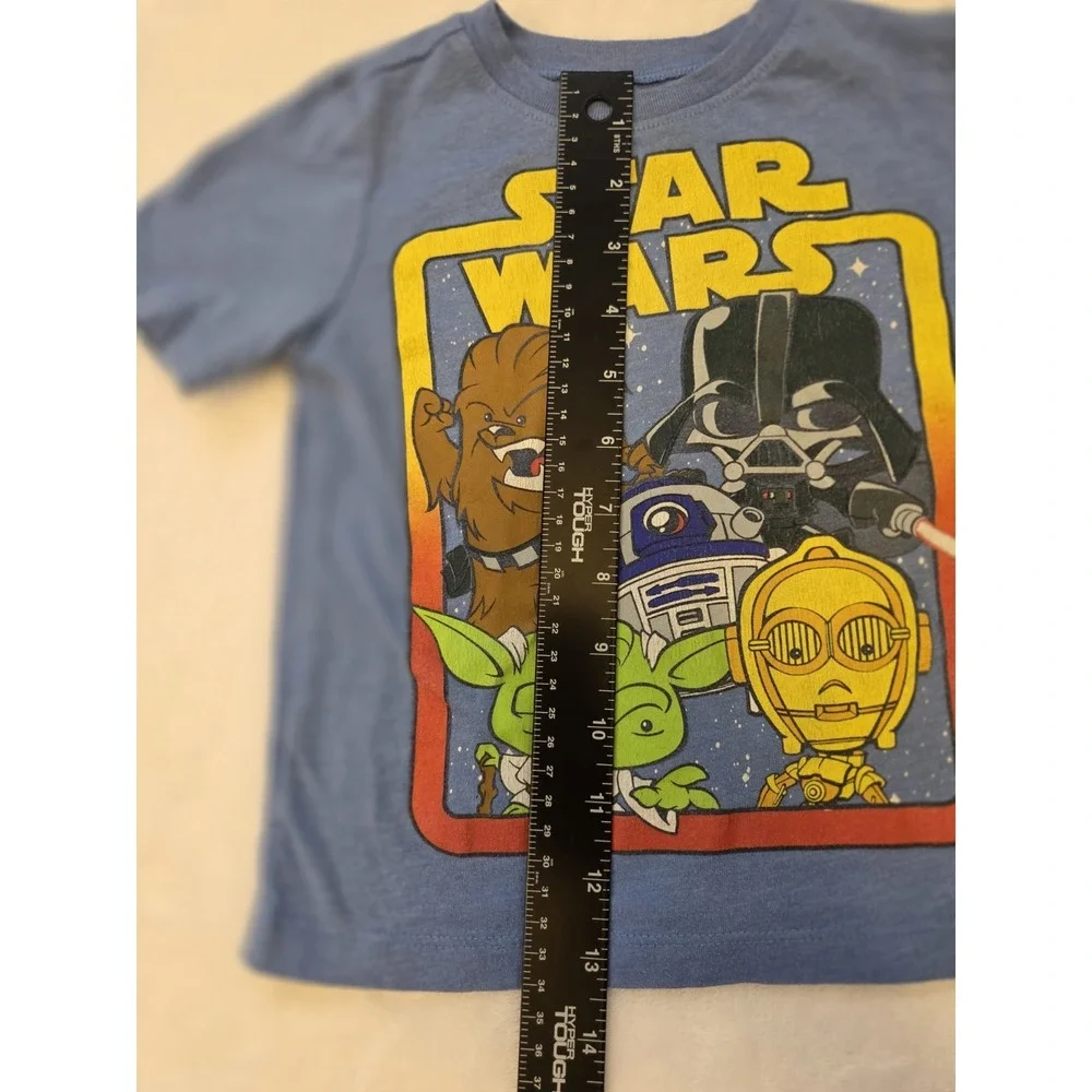 089 Old Navy Star Wars Chewbacca Graphic Tee Blue Short Sleeve Crew Neck 2T